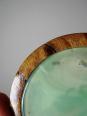 Dessous de verres en agate et bois tourné dans leur support vintage 1960-1970 | Puces Privées