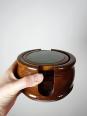 Dessous de verres en agate et bois tourné dans leur support vintage 1960-1970 | Puces Privées
