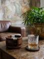 Dessous de verres en agate et bois tourné dans leur support vintage 1960-1970 | Puces Privées