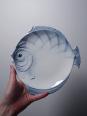 Service à poisson vintage en faïence Tchécoslovaque, 6 assiettes et un plat | Puces Privées