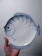 Service à poisson vintage en faïence Tchécoslovaque, 6 assiettes et un plat | Puces Privées