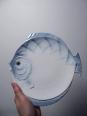 Service à poisson vintage en faïence Tchécoslovaque, 6 assiettes et un plat | Puces Privées