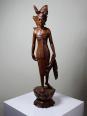 Grande sculpture en bois artisanal vintage 
