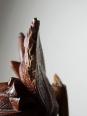 Grande sculpture en bois artisanal vintage 