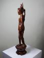 Grande sculpture en bois artisanal vintage 