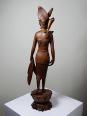Grande sculpture en bois artisanal vintage 