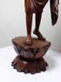Grande sculpture en bois artisanal vintage 