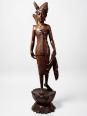 Grande sculpture en bois artisanal vintage 