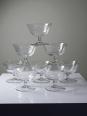 8 Coupes à champagne verre gravé à la roue décor végétal, Bohême, début XXe | Puces Privées