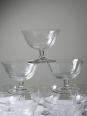 8 Coupes à champagne verre gravé à la roue décor végétal, Bohême, début XXe | Puces Privées