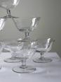 8 Coupes à champagne verre gravé à la roue décor végétal, Bohême, début XXe | Puces Privées
