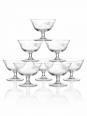 8 Coupes à champagne verre gravé à la roue décor végétal, Bohême, début XXe | Puces Privées