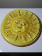 Plaque murale soleil anthropomorphe en majolique de Vietri artisanal vintage | Puces Privées