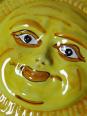 Plaque murale soleil anthropomorphe en majolique de Vietri artisanal vintage | Puces Privées