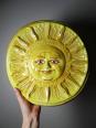 Plaque murale soleil anthropomorphe en majolique de Vietri artisanal vintage | Puces Privées