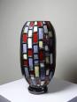 Grand vase moderniste en céramique d'art émaillée noire vintage années 50-70 | Puces Privées