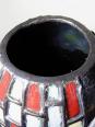 Grand vase moderniste en céramique d'art émaillée noire vintage années 50-70 | Puces Privées