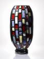 Grand vase moderniste en céramique d'art émaillée noire vintage années 50-70 | Puces Privées