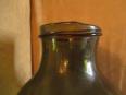 ancien grand bocal en verre soufflé vert et brun orangé XIX ème, Art populaire, Collections | Puces Privées