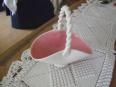 panier blanc et rose années 50 céramique Louviers | Puces Privées