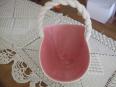 panier blanc et rose années 50 céramique Louviers | Puces Privées