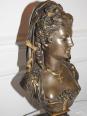 buste en Bronze doré et argenté signé Eugéne- Antoine AIZELIN (1821-1902). | Puces Privées