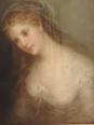 Portrait de femme au fichu signé F.GROSCLAUDE | Puces Privées