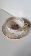 Tasse et soucoupe fleurie en porcelaine de Limoges | Puces Privées