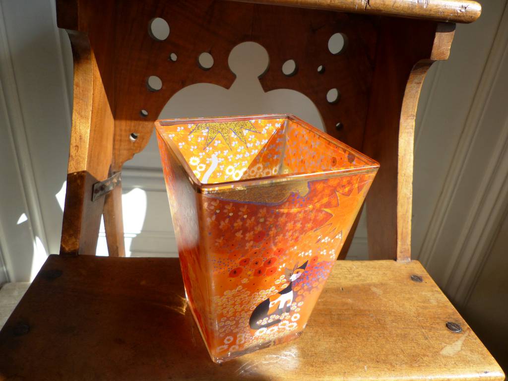 No - 329 - Vase à décors de chats par Rosina  Wachtmeister peintre | Puces Privées