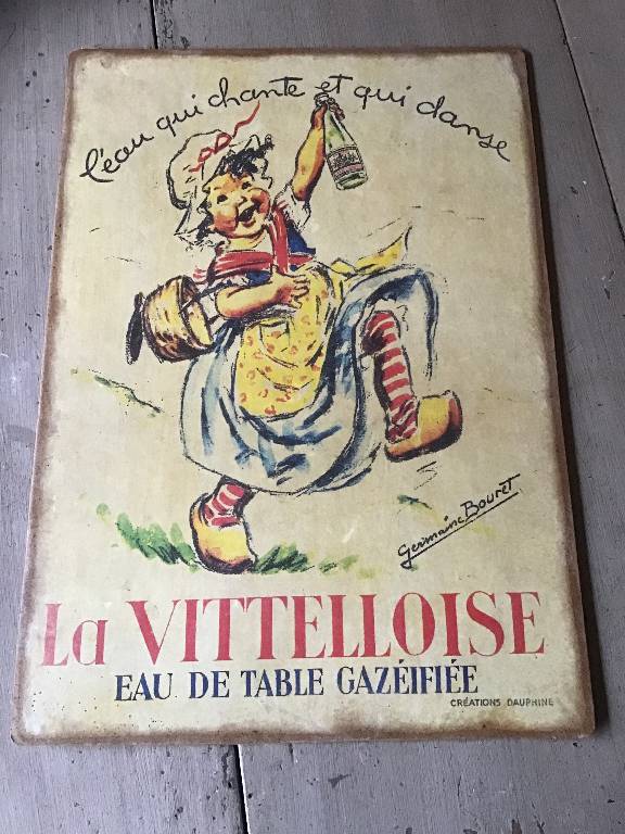 Ancienne publicité de bar la vitelloise signée germaine Bouret | Puces Privées