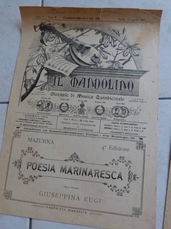 ANCIENNES PARTITIONS DE 1886 A 1911 (italien)  IL MANDOLINO : GIORNALE DI MUSICA QUINDICINALE | Puces Privées