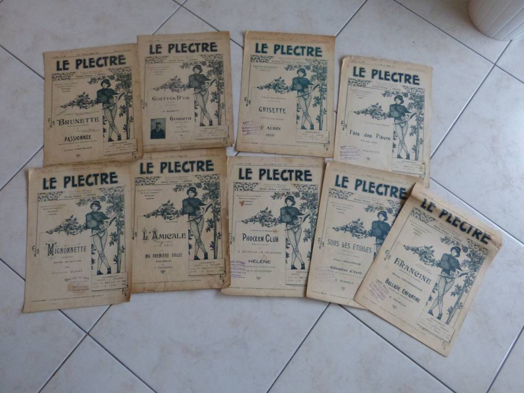 ANCIENNES PARTITIONS DE  1904 A 1912 LE PLECTRE | Puces Privées