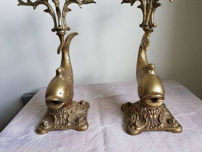 Paire de lustres avec tentes - Bronze | Puces Privées