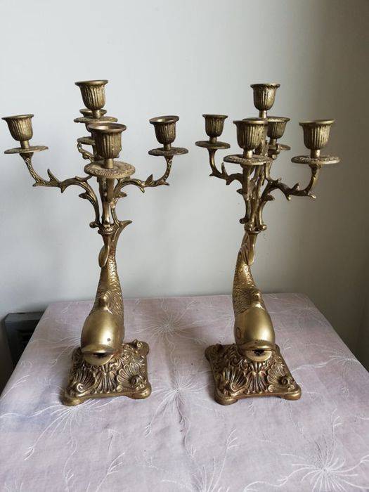 Paire de lustres avec tentes - Bronze | Puces Privées