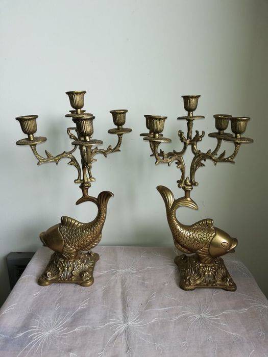 Paire de lustres avec tentes - Bronze | Puces Privées