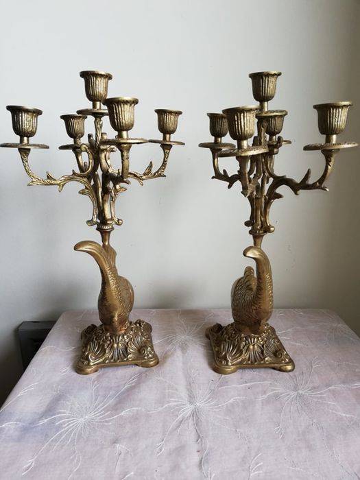 Paire de lustres avec tentes - Bronze | Puces Privées