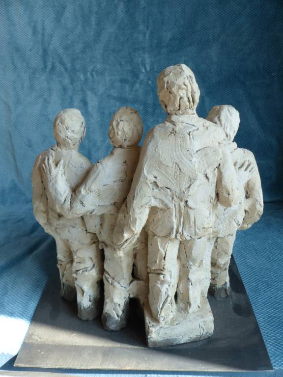No - 337 -  Sculpture d'un groupe en terre cuite par Frank Girard sculpteur . | Puces Privées