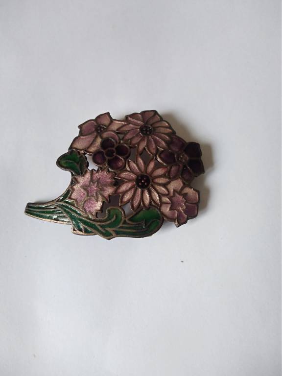 Jolie broche vintage  en émaux | Puces Privées
