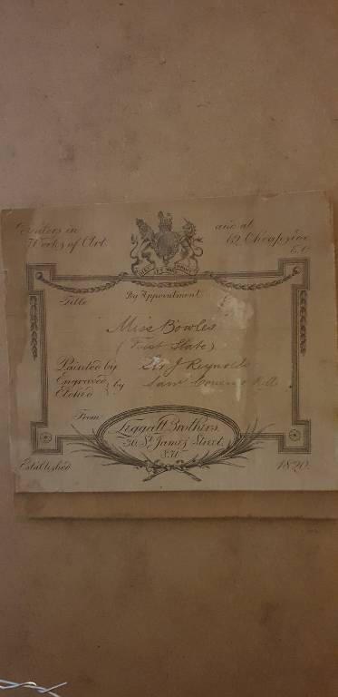 Gravure Anglaise de 1820 - Miss Bowles | Puces Privées
