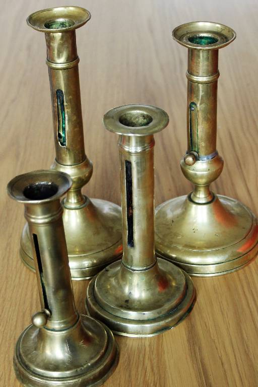 Bougeoirs en cuivre lot de 4 | Puces Privées