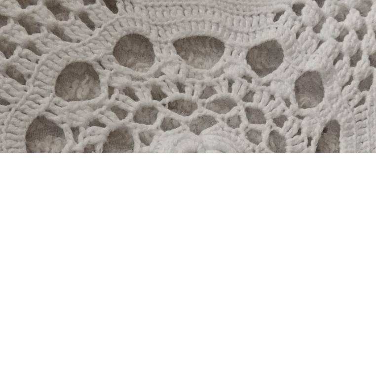 Ancien jeté de Lit Crocheté Mains Roses en Relief Coton .223 x 210 | Puces Privées