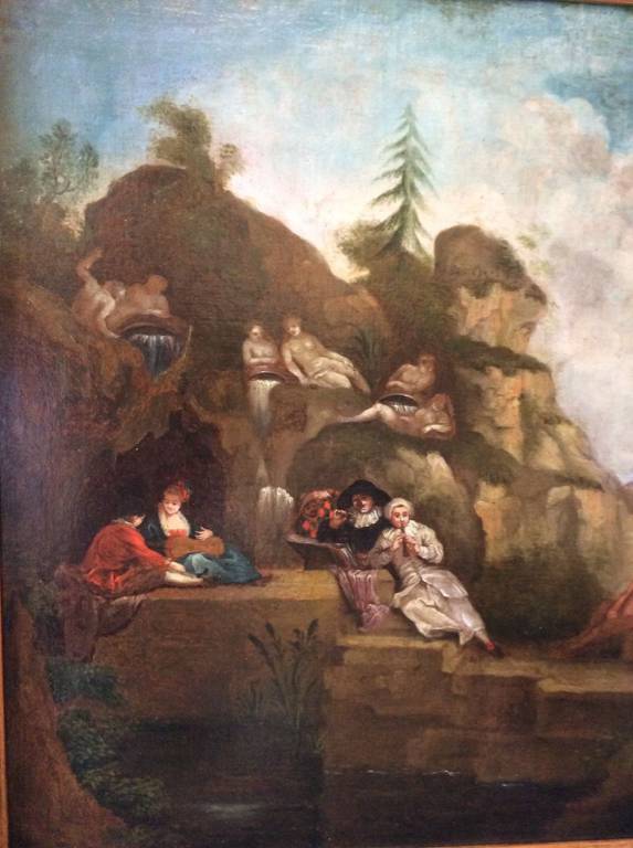 Fête vénitienne galante XVIII dans le goût de Watteau anonyme Rococo Louis XIV | Puces Privées