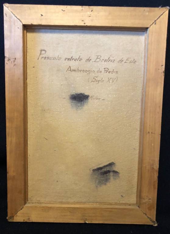 Léonard de Vinci Béatrice d'Este peinture sur toile Copie XXe Sforza Milano | Puces Privées