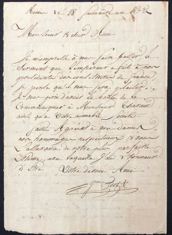 Napoléon Bonaparte serment aux protestants An XIII 1804 L de Guizot Protestant | Puces Privées