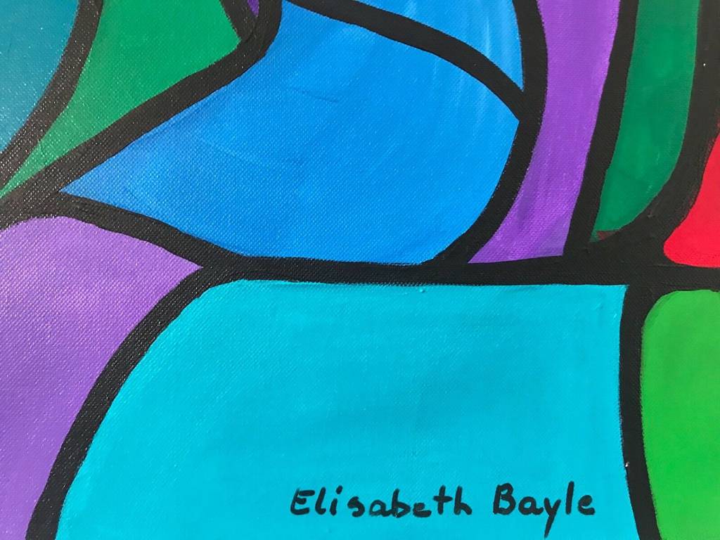 Elisabeth Bayle Expressionnisme abstrait grande Peinture 115,5 cm par 88,5 cm | Puces Privées