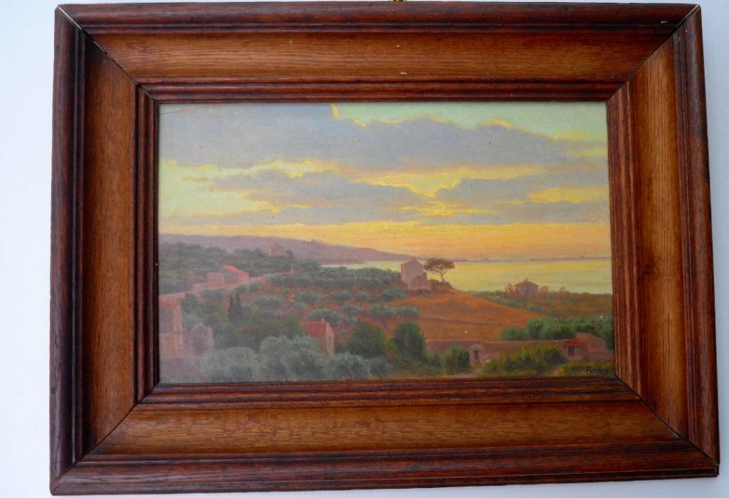 Tableau paysage méditerranéen Ecole Lyonnaise | Puces Privées