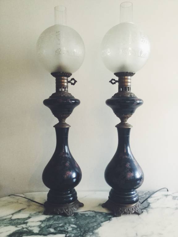Paire lampe pétrole | Puces Privées