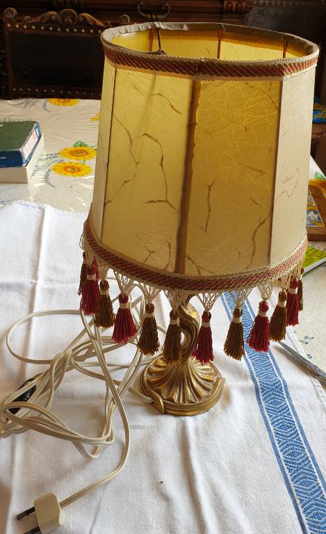 #22 - Lampe ancienne avec abat jour | Puces Privées