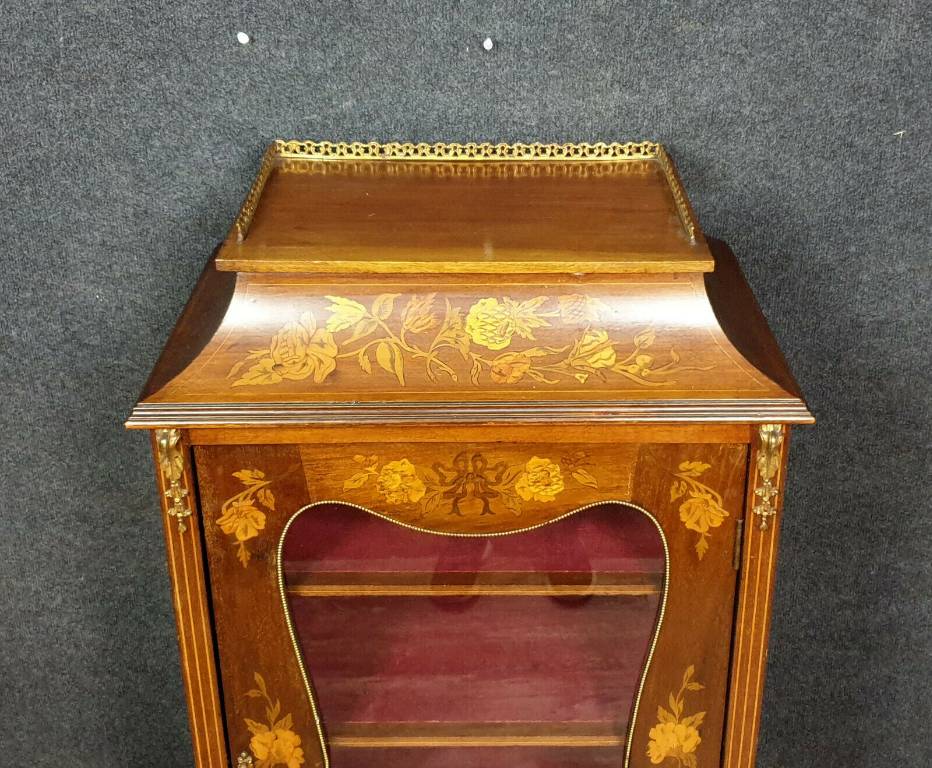 Magnifique bibliothéque d'apparat Louis XV en marqueterie de bois précieux | Puces Privées