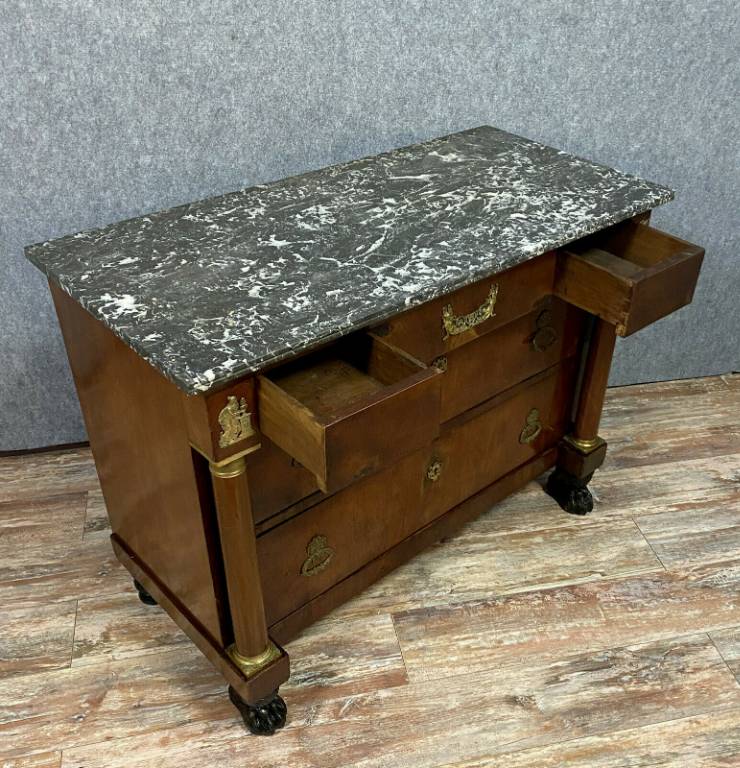 Superbe commode époque empire en acajou vers 1810 | Puces Privées